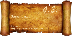 Gans Emil névjegykártya